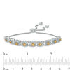 Thumbnail Image 1 of Citrine and 1/10 CT. T.W. Diamond Frame Bolo Bracelet in Sterling Silver - 9.5"