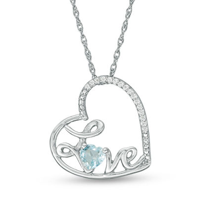 on Black Cord March Aquamarine Crystal Heart Birthstone Pewter Pendant on Black Cord March Aquamarine Crystal Heart Birthstone Pewter Pendant