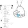 Thumbnail Image 1 of Heart-Shaped Blue Topaz and Diamond Accent Tilted "LOVE" Pendant in Sterling Silver