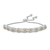 Thumbnail Image 1 of Citrine and 1/10 CT. T.W. Diamond Frame Bolo Bracelet in Sterling Silver - 9.5"