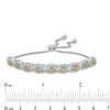Thumbnail Image 2 of Citrine and 1/10 CT. T.W. Diamond Frame Bolo Bracelet in Sterling Silver - 9.5"