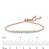 Thumbnail Image 2 of Aquamarine Nine Stone Bar Bolo Bracelet in 10K Rose Gold - 9.5"