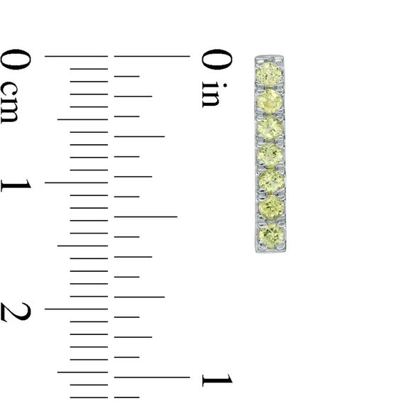 Peridot Bar Drop Earrings in Sterling Silver