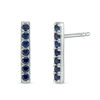 Thumbnail Image 1 of Lab-Created Blue Sapphire Bar Drop Earrings in Sterling Silver