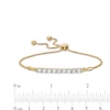 Thumbnail Image 2 of Lab-Created White Sapphire Nine Stone Bar Bolo Bracelet in 10K Gold - 9.5"