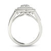 Thumbnail Image 2 of 1/2 CT. T.W. Composite Diamond Vintage-Style Double Cushion Frame Ring in 10K White Gold