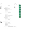 Thumbnail Image 2 of Lab-Created Emerald Bar Drop Earrings in Sterling Silver