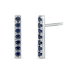 Thumbnail Image 1 of Lab-Created Blue Sapphire Bar Drop Earrings in Sterling Silver