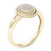 Thumbnail Image 1 of 1/5 CT. T.W. Multi-Diamond Rope Frame Split Shank Ring in 10K Gold