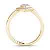 Thumbnail Image 2 of 1/5 CT. T.W. Multi-Diamond Rope Frame Split Shank Ring in 10K Gold