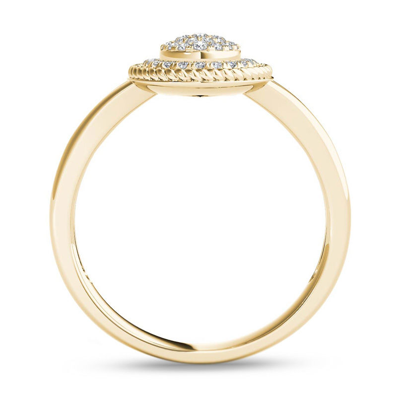 Main Image 3 of 1/5 CT. T.W. Multi-Diamond Rope Frame Split Shank Ring in 10K Gold