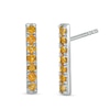 Thumbnail Image 1 of Citrine Bar Drop Earrings in Sterling Silver
