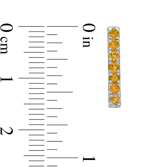 Citrine Bar Drop Earrings in Sterling Silver