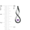 Thumbnail Image 2 of Amethyst and 0.15 CT. T.W. Black Diamond Infinity Drop Earrings in Sterling Silver