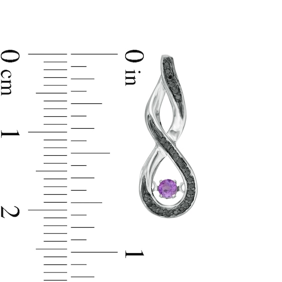 Amethyst and 0.15 CT. T.w. Black Diamond Infinity Drop Earrings in Sterling Silver