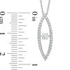 Thumbnail Image 1 of Lab-Created White Sapphire and 0.15 CT. T.W. Diamond Marquise Pendant in Sterling Silver