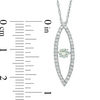 Thumbnail Image 1 of Aquamarine and 0.15 CT. T.W. Diamond Marquise Pendant in Sterling Silver