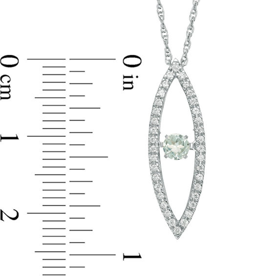 Aquamarine and 0.15 CT. T.w. Diamond Marquise Pendant in Sterling Silver