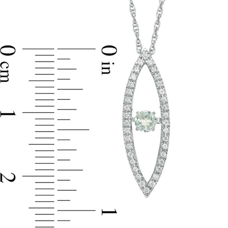 Aquamarine and 0.15 CT. T.W. Diamond Marquise Pendant in Sterling Silver