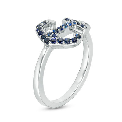 Ocean-Themed Sterling Silver Ring with Faceted Blue Topaz - Marine