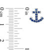 Thumbnail Image 1 of Lab-Created Blue Sapphire Anchor Stud Earrings in Sterling Silver