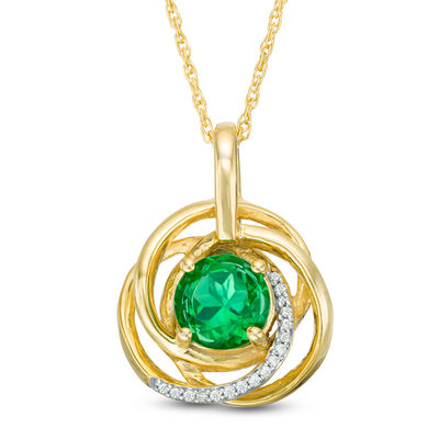 10K Yellow Gold May Girl Synthetic Birthstone Charm Pendant MSRP $75 