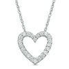 Thumbnail Image 0 of Lab-Created White Sapphire Heart Pendant in Sterling Silver