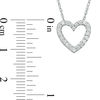 Thumbnail Image 2 of Lab-Created White Sapphire Heart Pendant in Sterling Silver