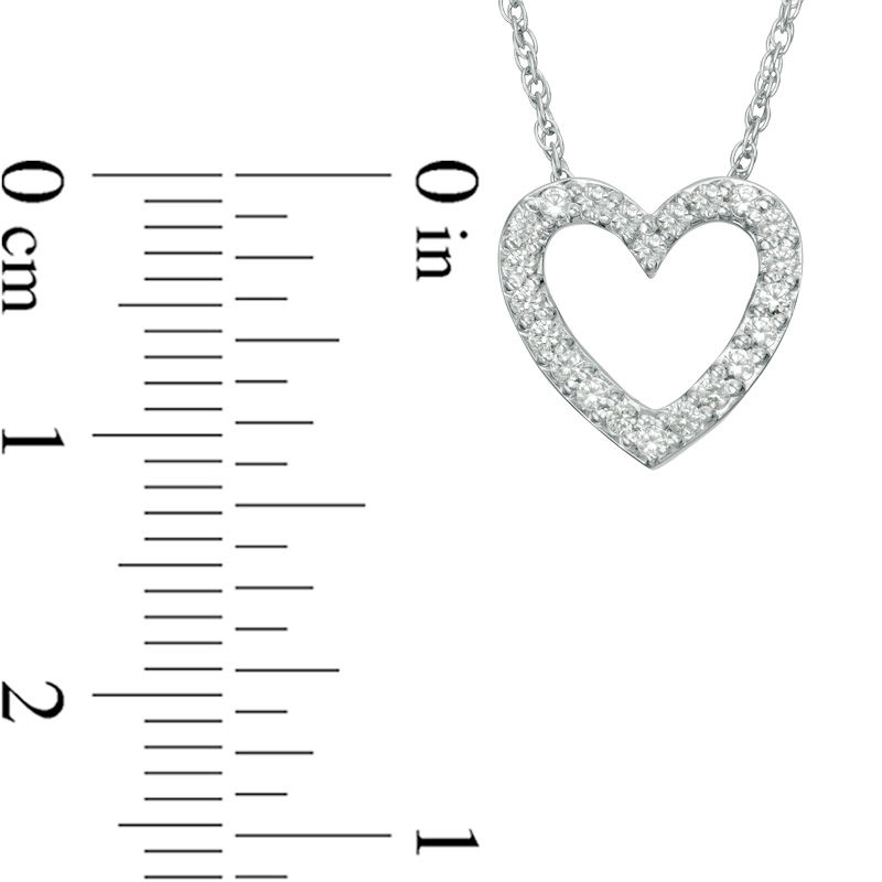 Lab-Created White Sapphire Heart Pendant in Sterling Silver