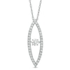 Thumbnail Image 1 of Unstoppable Love™ Lab-Created White Sapphire and 1/6 CT. T.W. Diamond Marquise Pendant in Sterling Silver
