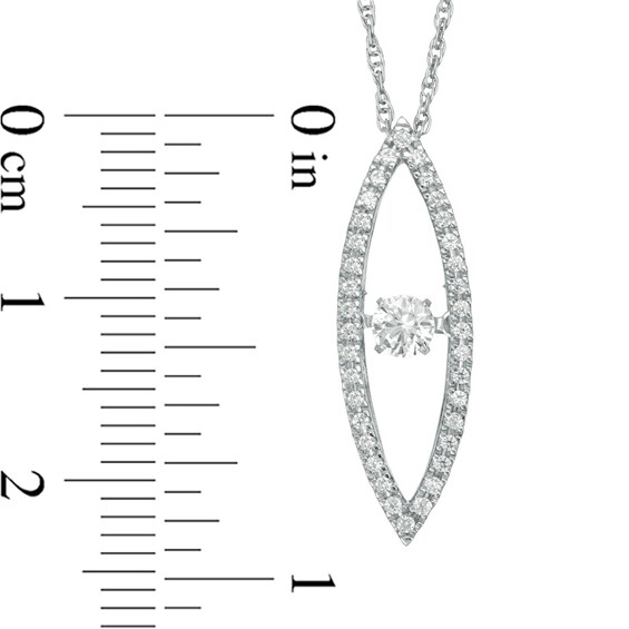 Unstoppable Love™ Lab-Created White Sapphire and 1/6 CT. T.w. Diamond Marquise Pendant in Sterling Silver