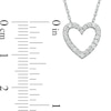 Thumbnail Image 2 of Lab-Created White Sapphire Heart Pendant in Sterling Silver