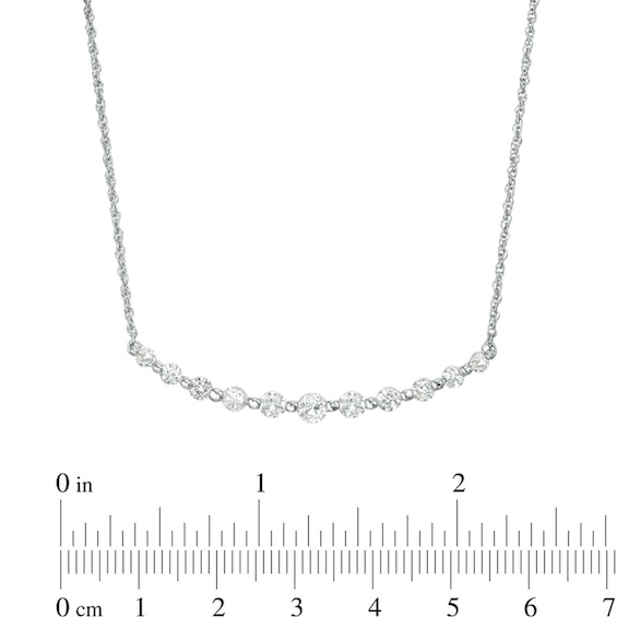 Lab-Created White Sapphire Necklace in 10K White Gold