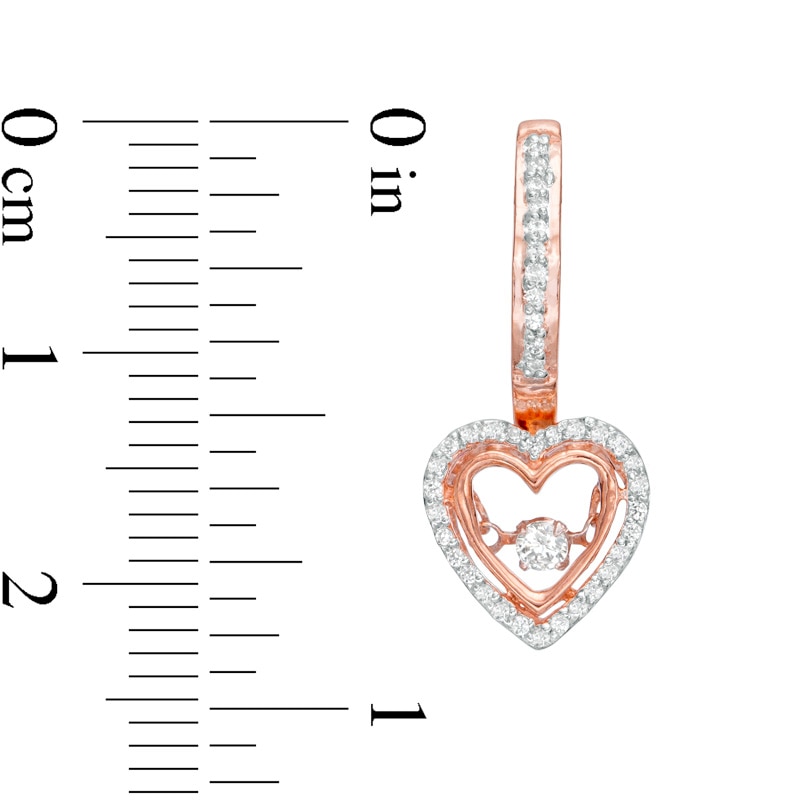 Main Image 2 of Unstoppable Love™ 1/2 CT. T.W. Diamond Heart Pendant and Drop Earrings Set in 10K Rose Gold