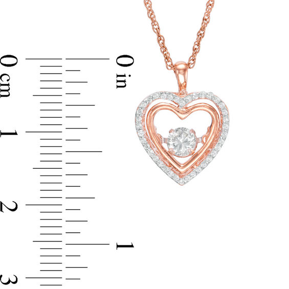 0.53 CT. T.w. Diamond Heart Pendant and Drop Earrings Set in 10K Rose Gold