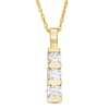 Thumbnail Image 1 of 1/2 CT. T.W. Diamond Three Stone Linear Drop Pendant in 10K Gold