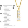 Thumbnail Image 2 of 1/2 CT. T.W. Diamond Three Stone Linear Drop Pendant in 10K Gold