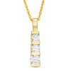 Thumbnail Image 1 of 1/2 CT. T.W. Diamond Three Stone Linear Drop Pendant in 10K Gold