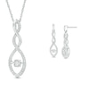 Thumbnail Image 1 of Unstoppable Love™ 1/3 CT. T.W. Diamond Marquise Frame Twist Pendant and Drop Earrings Set in Sterling Silver