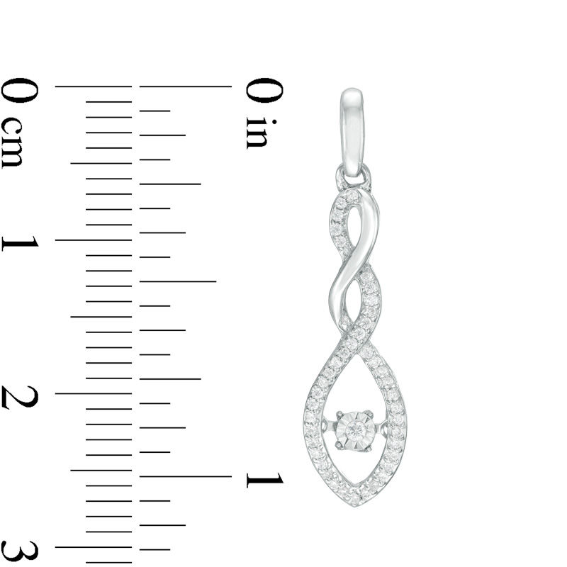 0.30 CT. T.W. Diamond Marquise Frame Twist Pendant and Drop Earrings Set in Sterling Silver