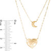 Thumbnail Image 2 of Heart and Moon Double Strand Necklace in 10K Gold