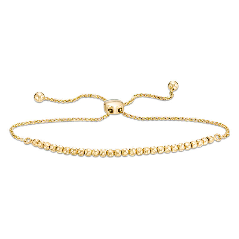 Main Image 1 of Small Multi-Beaded Bolo Bracelet in 10K Gold - 9.5"
