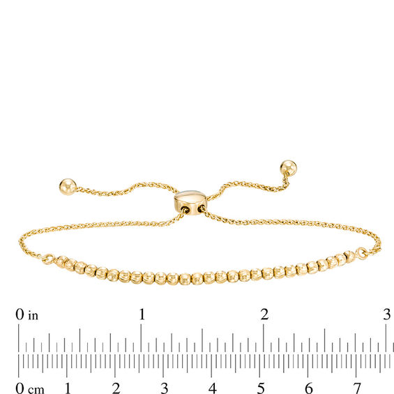 Small Multi-Beaded Bolo Bracelet in 10K Gold - 9.5"