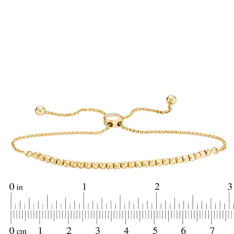Main Image 2 of Small Multi-Beaded Bolo Bracelet in 10K Gold - 9.5"