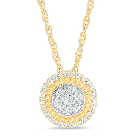 1/5 CT. T.w. Multi-Diamond Frame Pendant in 10K Gold
