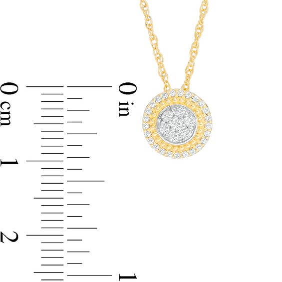 1/5 CT. T.w. Multi-Diamond Frame Pendant in 10K Gold
