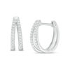 1/8 CT. T.W. Diamond Split Hoop Earrings in 10K White Gold