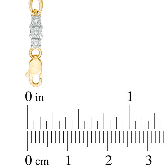 1/10 CT. T.w. Diamond Three Stone Infinity Bracelet in 10K Gold - 7.25"