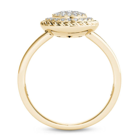 1/4 CT. T.w. Composite Diamond Rope Frame Split Shank Ring in 10K Gold