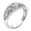 Thumbnail Image 1 of 1/5 CT. T.W. Composite Diamond Vintage-Style Tilted Square Filigree Ring in 10K White Gold